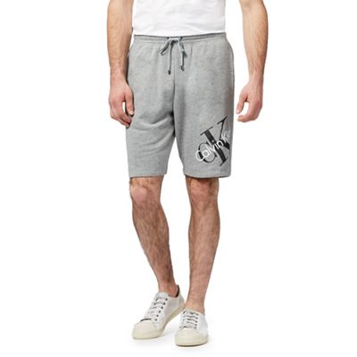 Grey logo print shorts